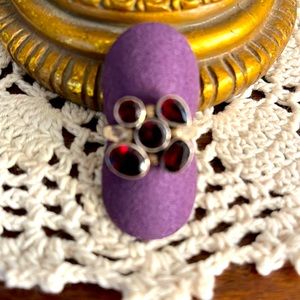Sterling Silver  Garnet Ring Size 8